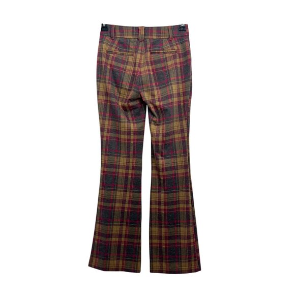 Anthropologie Plaid Flared The Essential Trousers Womens Size US 0 - Picture 10 of 12